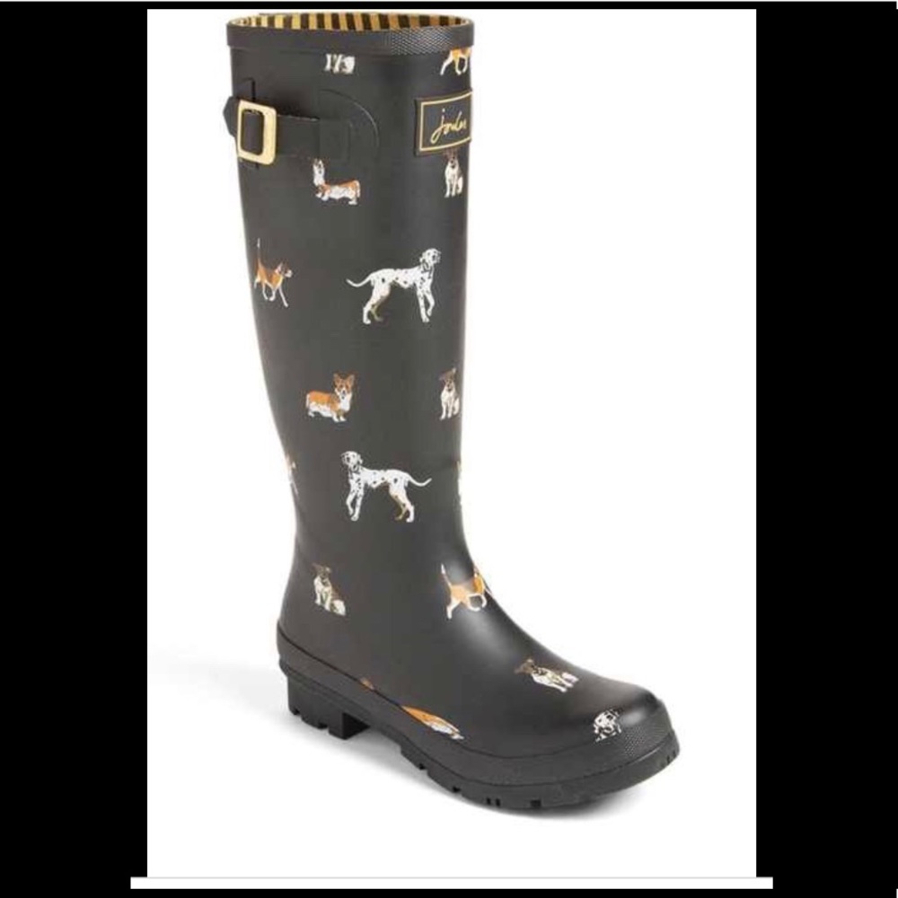 Joules French Navy dog rainboots size 9